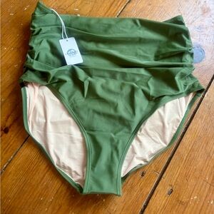 Livy & Kate Green High Waisted Bikini Swim Bottoms size XL (NWT)